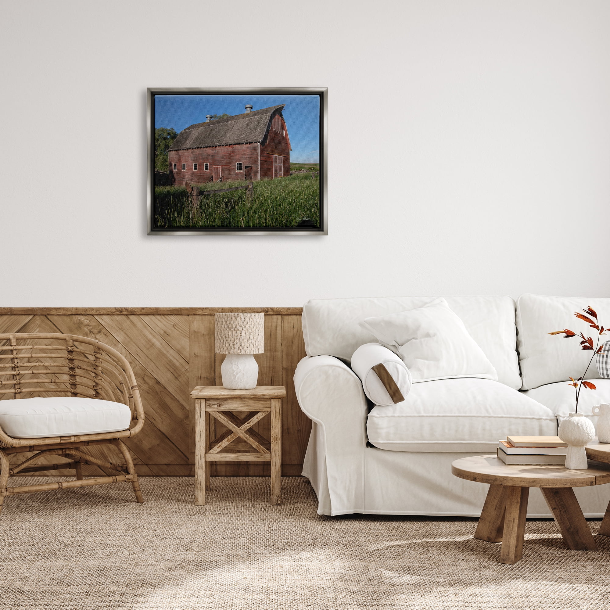 Stupell Industries Rural Barn Photography Nature Photography Gray Floater Framed Art Print Wall Art, 31 x 25