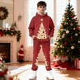 thumbnail image 2 of Mercatoo Boys Girls Sweatsuit Kids 2 Piece Christmas 𝐓racksuits Xmas Printed Jogging Outfits Sweatpants & Fleece Hooded Set, 2 of 8