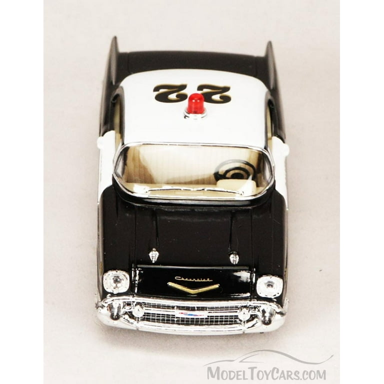 1957 Chevy Bel Air Police Car, Black - Kinsmart 5323D - 1/40 scale