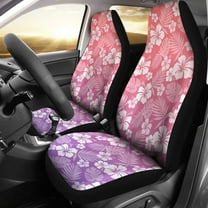 Cover Protective Seat Front Universal 2 of Patt Pack Flower Hibiscus White With Covers Seat Car Ombre Coral and Purple