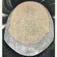 thumbnail image 2 of Breathable Silk Base with PU Round Side Natural Looking Mens Toupee Hair Replacement 100% Human Hair System Straight Black Wig, 2 of 5