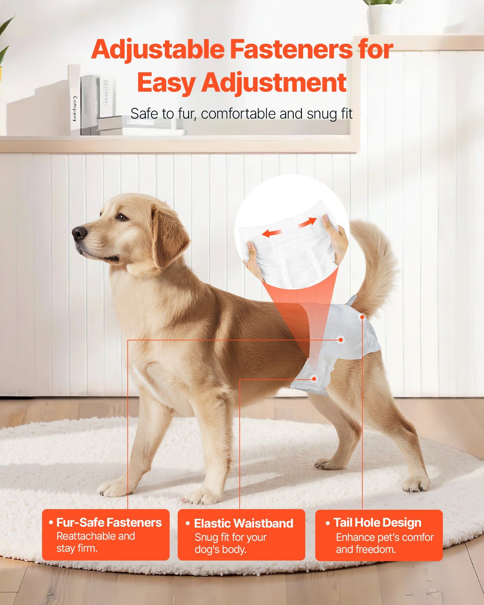 Disposable Dog Diapers Super Absorbent Female Dog Diapers 360 Degree Leak Proof Pet Diaper with Wetness Indicator for Heat Period Training Incontinence Medium Size 144 Count 2 Packs of 72
