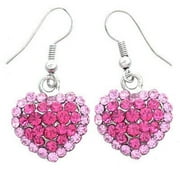 SOUL BREEZE COLLECTION Mothers Valentines Day Gift Pink Heart Earrings Dangle Drop for Mom Girl Friend