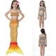 thumbnail image 2 of Kids Girl Mermaid 3 Pieces Set Cosplay Costume Fishtail Bikini Swimsuit Orange Tw, 2 of 4