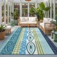 thumbnail image 2 of Area Rugs 5'x7', Blue Green Geometric Carpet Runner Indoor Outdoor Rugs Home Decor Aesthetic, Boho Vintage Country Flowers Leaves Non Slip Mats Washable Accent Rug for Living Room Bedroom, 2 of 8
