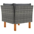 thumbnail image 3 of vidaXL Corner Sofa Poly Rattan and Solid Eucalyptus Wood, 3 of 5