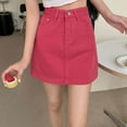 thumbnail image 5 of Cute Skirts for Women Casual Midi Skirt High Waist Solid A Line Flowy Skirt Spring Summer Fall Red XXXL, 5 of 7