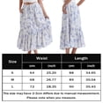 thumbnail image 3 of Falda Larga Falda básica con estampado floral Dobladillo con volantes Media pantorrilla Traje diario (Azul M) Cgtredaw Para estrenar, 3 of 6