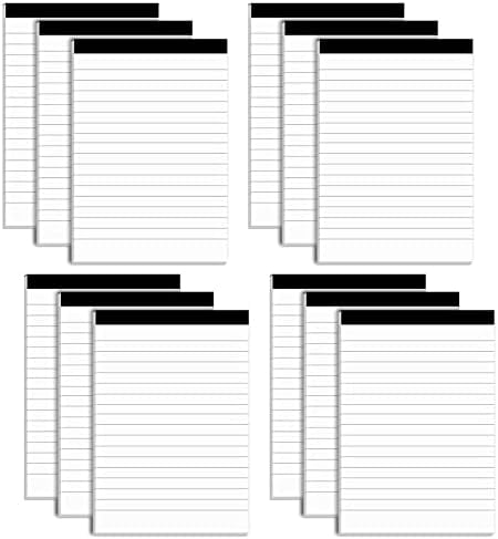 12 Pack Note Pads Refills 4 x 6 Inch Memo Pads Writing Pads, White Small Notepads Scratch Pads Mini Notepad with 30 Sheets Lined Paper in Each Pad