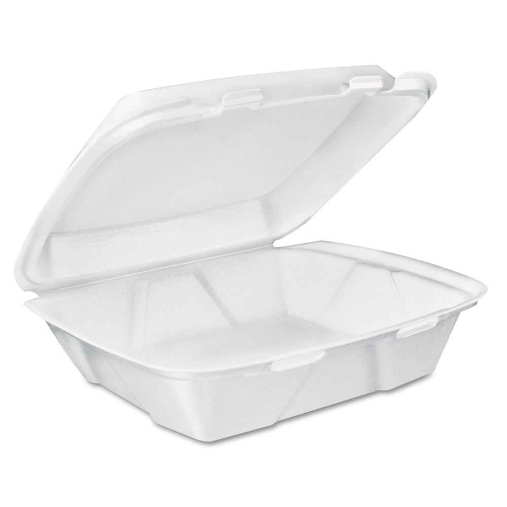 Dart Carryout Food Containers, White, Foam, 7 4/5 x 8 1/2 x 2 1/2, 200