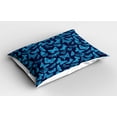 thumbnail image 2 of Ambesonne Blue Pillow Sham 2 Pack, Hand Drawn Butterflies, 30"x20", Pale Blue and Dark Blue, 2 of 3