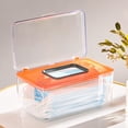 thumbnail image 2 of Estuche transparente para guardar mascarillas, dispensador de toallitas húmedas y secas. naranja, 2 of 8