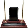 thumbnail image 3 of Dacasso Rosewood And Leather Pen Stand With Cell Phone Holder - Leather, Rosewood, Rubber - 1 Each - Black, 3 of 5