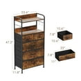thumbnail image 3 of Commode pour Chambre avec 5 Tiroirs, Commodes et Chiffonniers pour Couloir, Entrée, Unité d'Organisation de Rangement avec Tissu, Cadre en Métal Robuste, Dessus en Bois, Poignée à Tirage Facile, 3 of 9