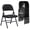 Black, variant on 6 Pack Black Folding Chairs - Leather Padded, Steel Frame, No Tools Required, Portable Stackable for Dining/Parties/Office