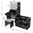 thumbnail image 5 of Ktaxon Makeup Vanity with 9 Drawers&USB Charging Station, Vanity Desk with 3 Color Light, Vanity Table Set w/ 9 Drawer Dresser, Black, 5 of 9