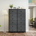 thumbnail image 3 of 52.2" H Dresser for Bedroom with Fabric Drawers Tall Dresser with Wooden Top for Living Room, Light Gray, 3 of 8