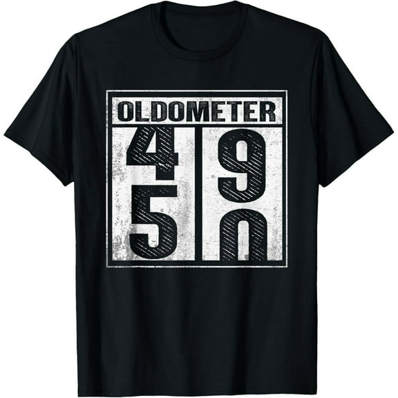 50th Birthday Funny Gift Men Women Oldometer 49-50 Shirt T-Shirt
