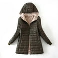 thumbnail image 3 of Baberdicy Lady Cotton Women's Long Down Jacket Plus Size Down Jacket Cotton Jacket Lightweight Down Jacket with Hooded Winter Jacket Puffer Jacket Green, 3 of 3