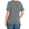 thumbnail image 2 of ULTRA FLIRT $24 Womens New 1320 Black Striped Cut Out T-Shirt L Juniors B+B, 2 of 2