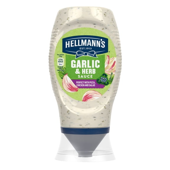 Hellmann's Creamy Sauce Garlic & Herb 250 ml (pack of 8)