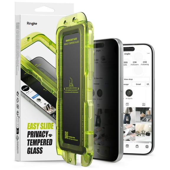 Ringke Easy Slide Privacy Tempered Glass [Anti-Spy] for iPhone 17 Pro Screen Protector, 9H Hardness Shatterproof Protector with Easy Installation Tool