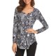 thumbnail image 1 of Puntoco Mujeres Moda Impreso Casual V-Cuello Manga Larga Camiseta Suelta Blusa tops Puntoco Puntoco-3925, 1 of 6