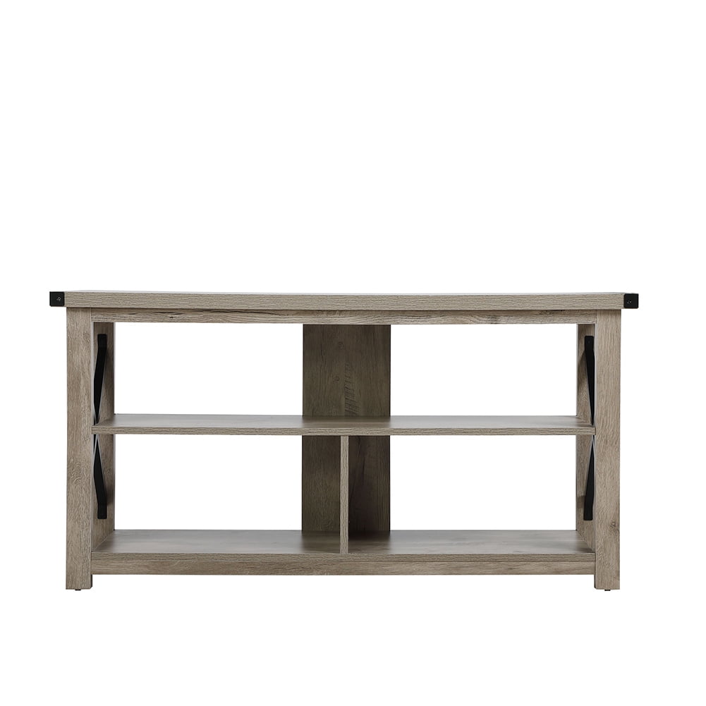 Kadyn Tv Stand for 55 Inch Tv, Console Table with 3-tier Storage Shelves, Entertainment Center for Living Room, Gray