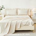 thumbnail image 6 of 5Pcs Beige Ruffled Comforter Set Queen Double-Layer Shabby Chic Bedding with Sheets, 6 of 7