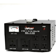 LiteFuze LR-2000 2000 Watt Voltage Regulator with Transformer Step Up/Down 110V/220V - IEC Detachable Cord - Circuit Breaker