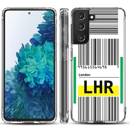 Shockproof Hybrid Bumper Phone Case for Samsung galaxy S21+ 5G / S21 Plus 5G by OneToughShield ® - Airport Tag / London
