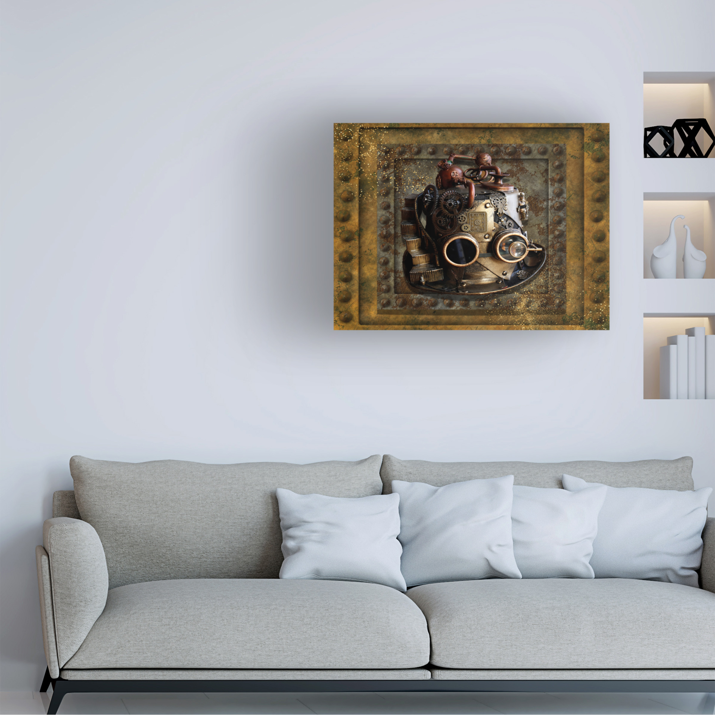 Canvas Wall Art - Tina Mitchell 'Steampunk Hat' Wall Art for Living Room, Bedroom, or Office DÃ©cor by Trademark Fine Art - 24 x 24 Inches
