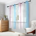 thumbnail image 2 of Yayeee Window Curtains Set of 2 for Living Room Light Filtering 63"x42", Light Blue Stripes, 2 of 7