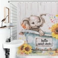 thumbnail image 4 of Sunflower Elephant Shower Curtain for Bathroom Durable Water-proof Women Men Quick-Drying Hello Sweet Cheeks Shower Curtain with 12 Hooks for Hotel Home Decor Bath Accessories 72x72 Inch, 4 of 6