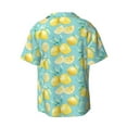thumbnail image 5 of Uemuo Yellow Lemon Pattern Cotton Linen Short Sleeve Shirts,Casual Lightweight Button Down Shirts,Vacation Beach Summer Tops-3X-Large, 5 of 7