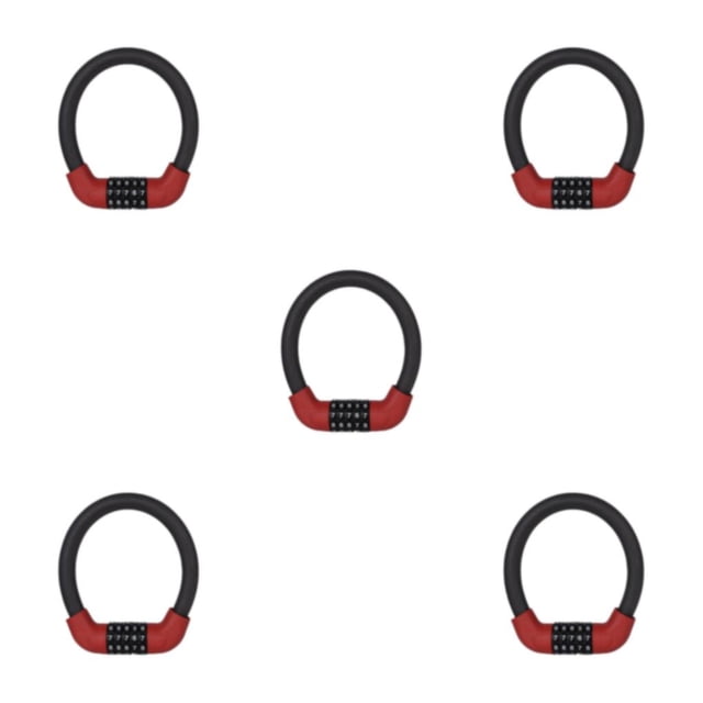 relayinert Bike Lock Universal Anti-theft Thickened Locks Combination Code Padlock Mini/Red 5Set