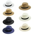 thumbnail image 6 of Sun Hats for Men Wide Brim Panama Hat Beach Hat Straw Hats for Men Sun Protection Foldable Men Fedora Hats, 6 of 10