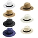 thumbnail image 2 of Sombreros para el sol para hombre, sombrero Panamá de ala ancha, sombrero de playa, sombreros de paja para hombre, protección solar, sombreros Fedora plegables para hombre., 2 of 8
