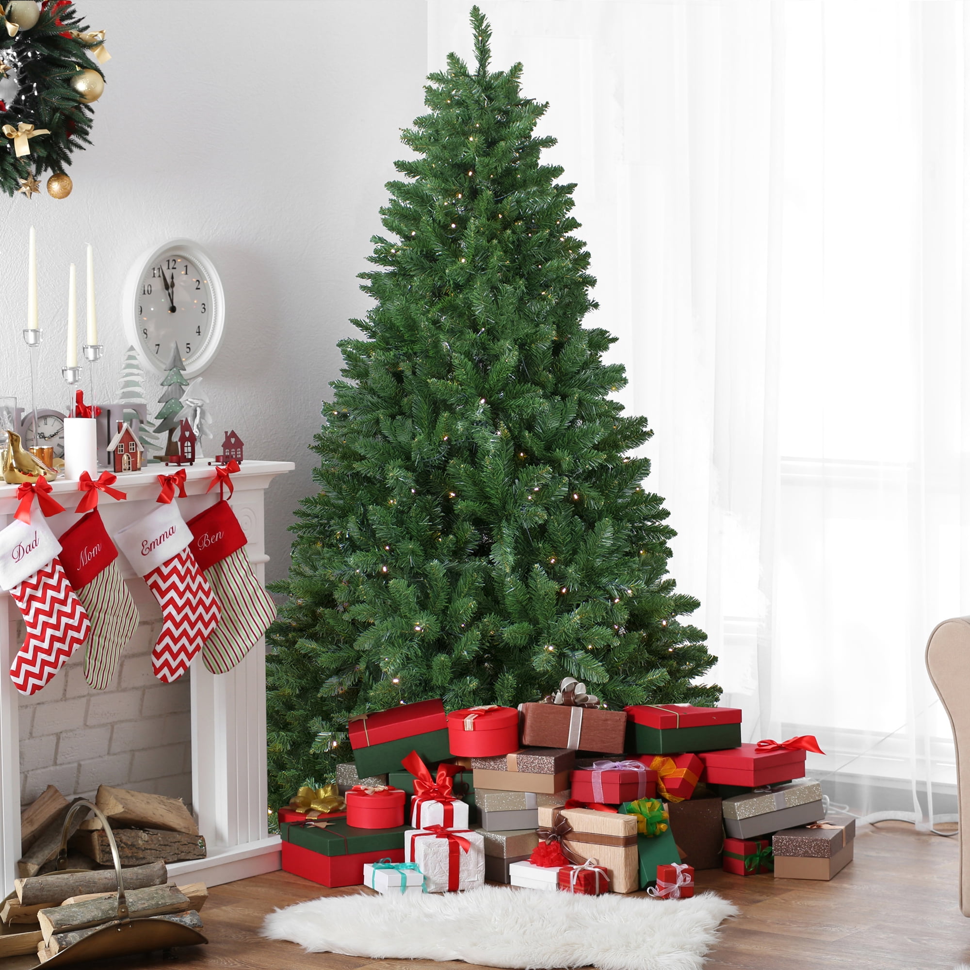 Northlight 7.5' Pre-Lit Full Twin Lakes Fir Artificial Christmas Tree - Warm White LED Lights
