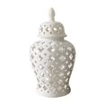 thumbnail image 1 of Jarrón de flores Macarena Tarro de jengibre de cerámica estilo chino 19' blanco, 1 of 8