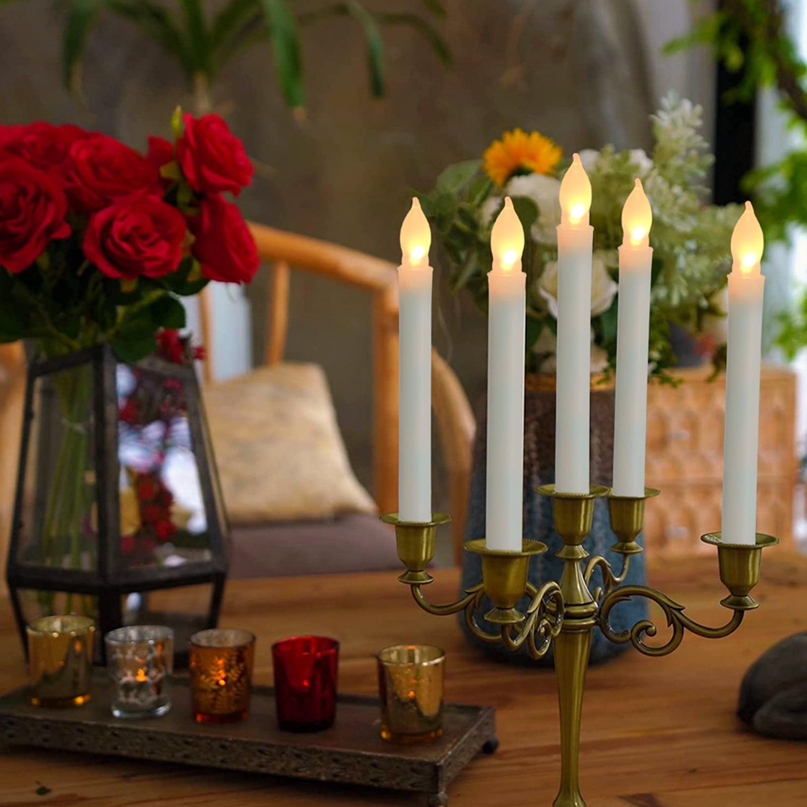 Tizuqe Electric Led Candle Flameless Set of 12 Church Dining Room Decor