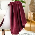 thumbnail image 4 of Manta Cama PiccoCasa Manta para Sofá de Franela Lana Reversible 130x150cm Borgoña, 4 of 8