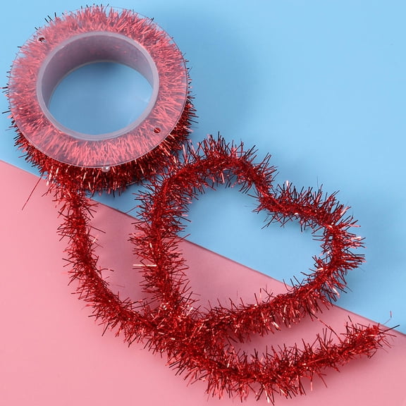 FOMIYES 4-Pack Metallic Christmas Tinsel Garland Decorations, Assorted Glitter Colors for Holiday Party and Home Decor