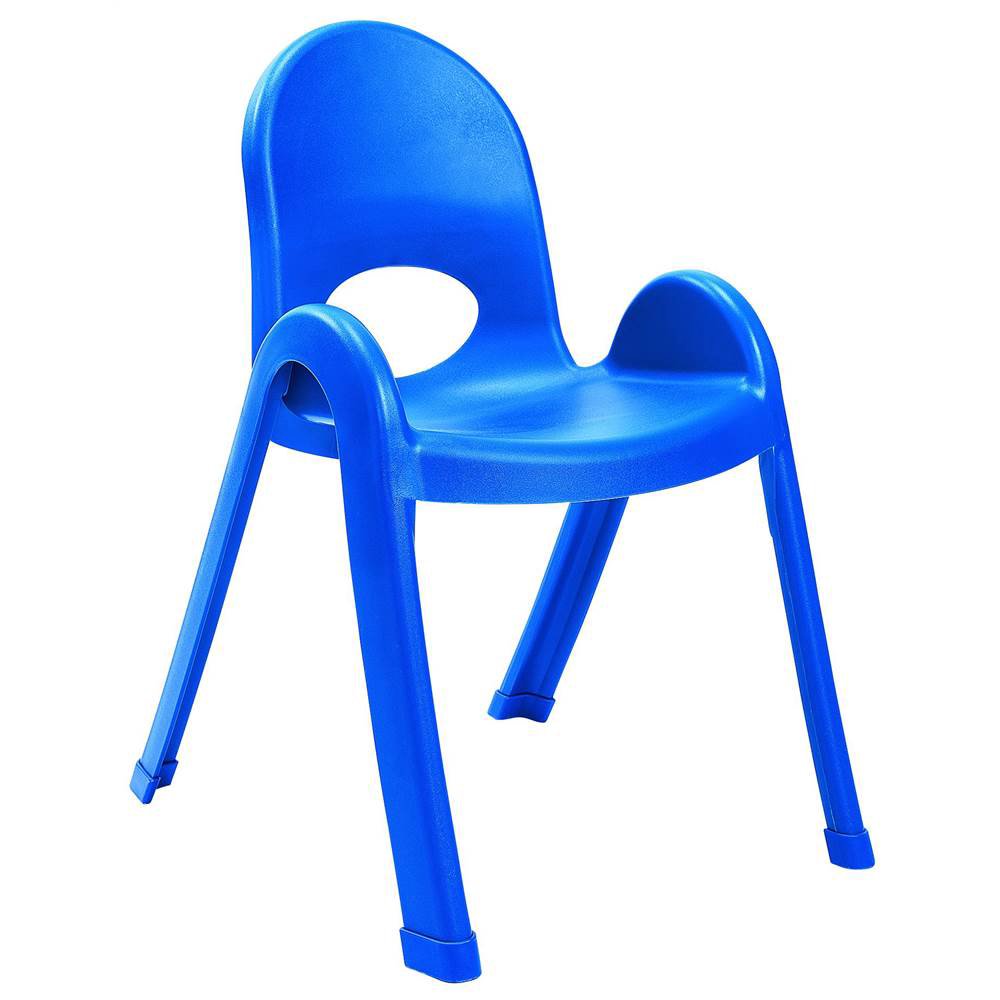 Children's Factory Value Stack 13" Child Chair 4 Pack Royal Blue