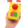 thumbnail image 1 of 230v Motor Stop/start Nvr Emergency Button Switch For Lathe Mill Drill 16a 5pin, 1 of 4