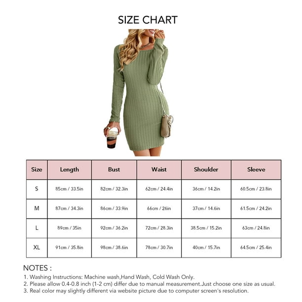 Jersey De Punto Para Mujer Manga Larga - Vestido Midi Elástico, Cómodo Y Ligero Para Invierno Y Otoño