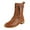 Brown, variant on NOKIO Women'S Lace-Up Vintage Ankle Boots Women'S Ankle Boots With Side Zippers, Women's Front Lace Up Solid Color Side Zipper Low Heel Flat Large Size Mid Calf Boots Women'S Stylish Short Boots