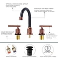 thumbnail image 2 of Wowow Two-Handle 8" Widespread Rose Gold and Black Bathroom Faucet, 2 of 4