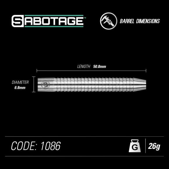 Sabotage 26 gram 90% Tungsten alloy
