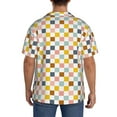 thumbnail image 7 of Goofa Colorful Checkered 1 Printed Men's Casual Short-sleeved Shirt,Lightweight Breathable Button-down,Summer Casual men's top,Versatile Fashion shirt-Large, 7 of 7